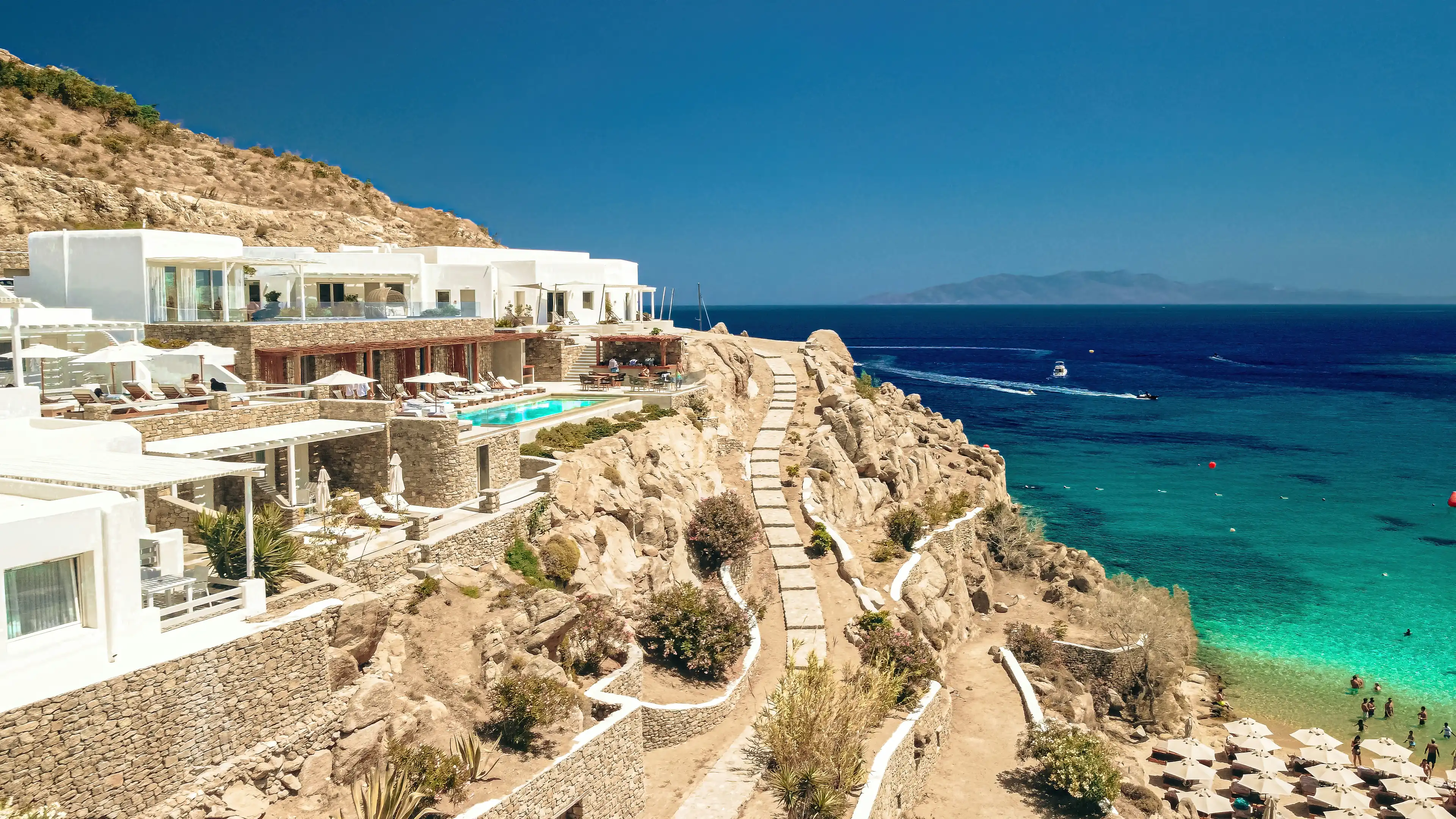 View of Mykonos - a perfect place to relax and enjoy the pool